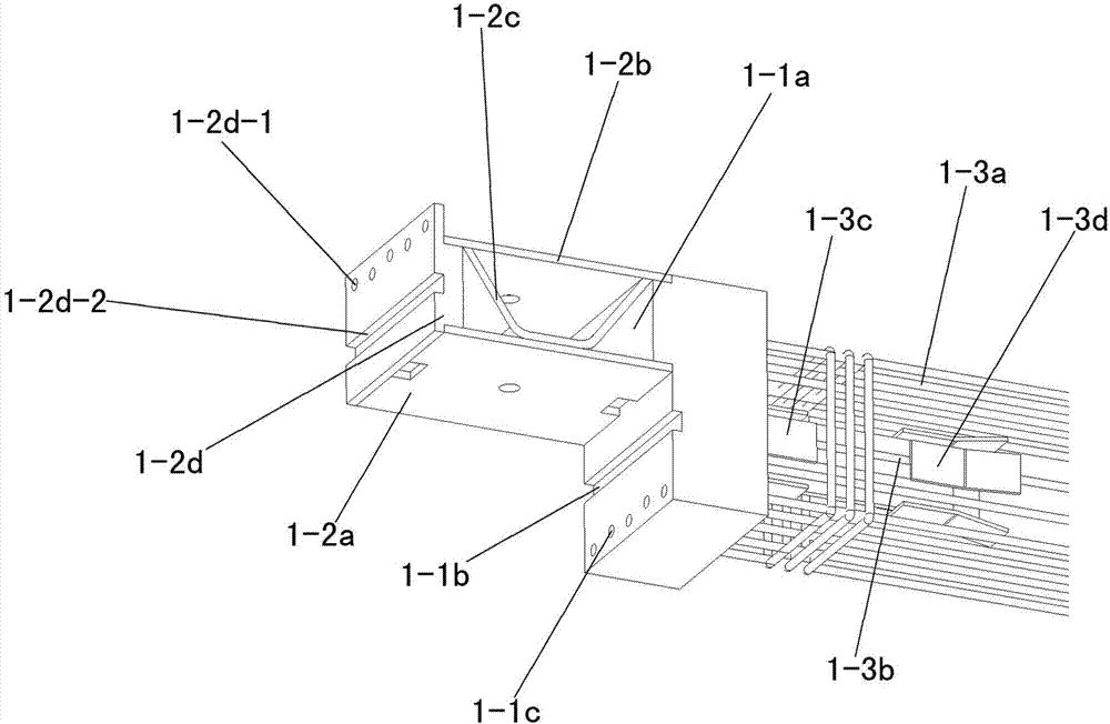 Precast high-strength building beam and column node component