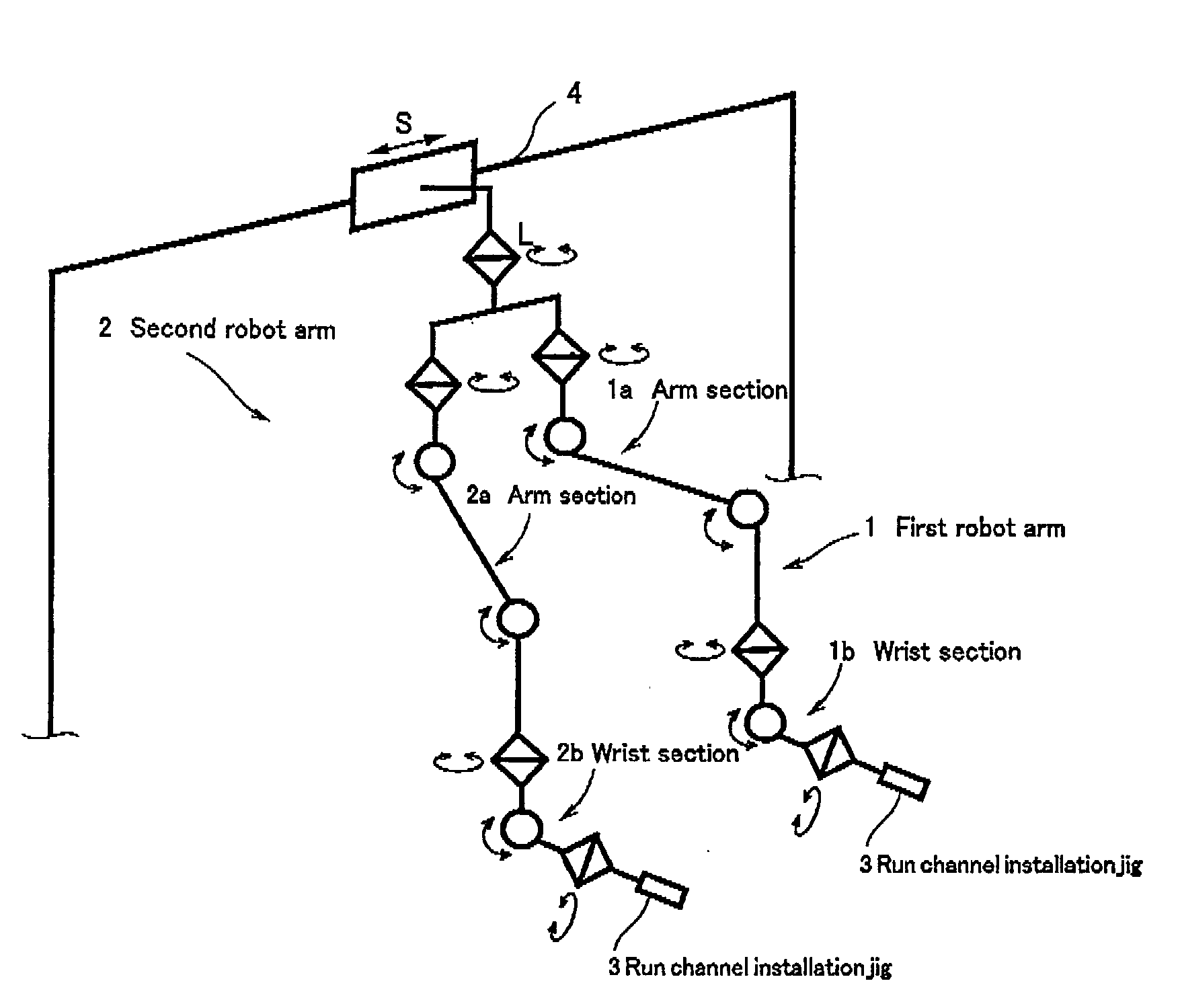 Method for installing run channel for automobile, device for installing run channel for automobile, and soft member installation device