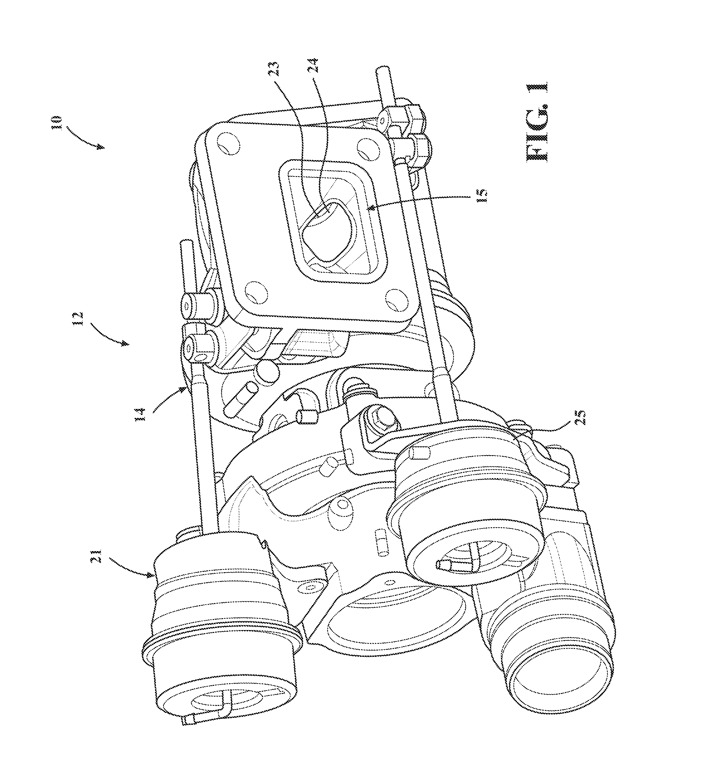 Mixed flow twin scroll turbocharger with single valve