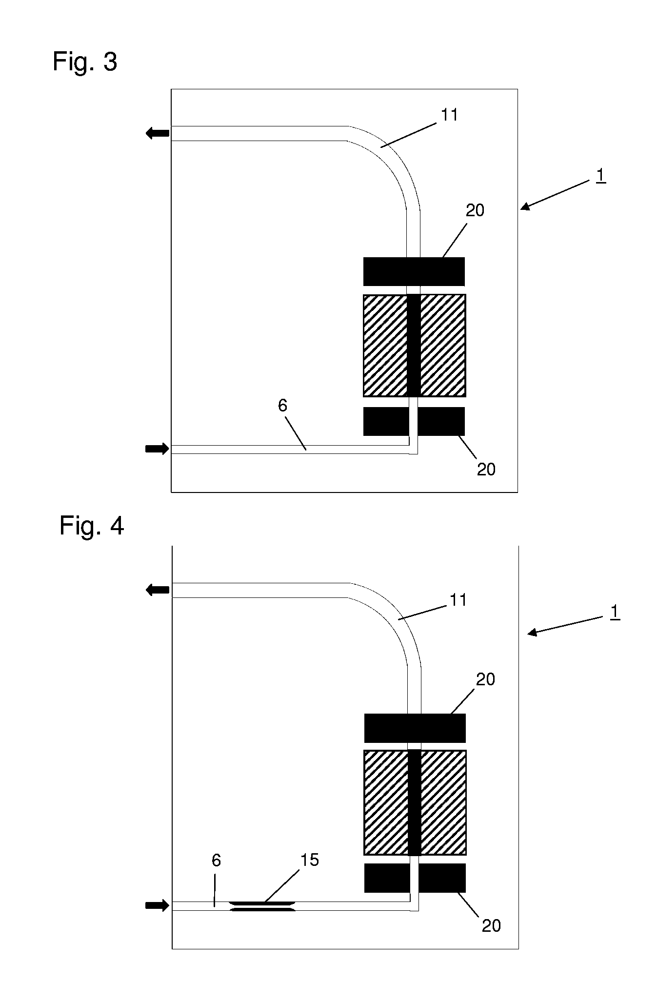 Device and method for stabilising the flow through a chamber