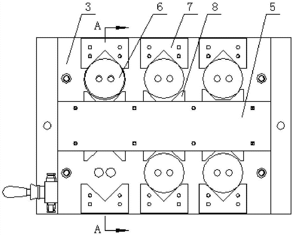 Clamping equipment special for machining double holes in gasket