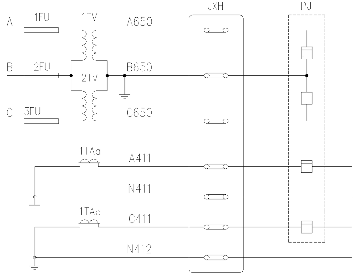 High voltage metering cabinet voltage loss alarm device