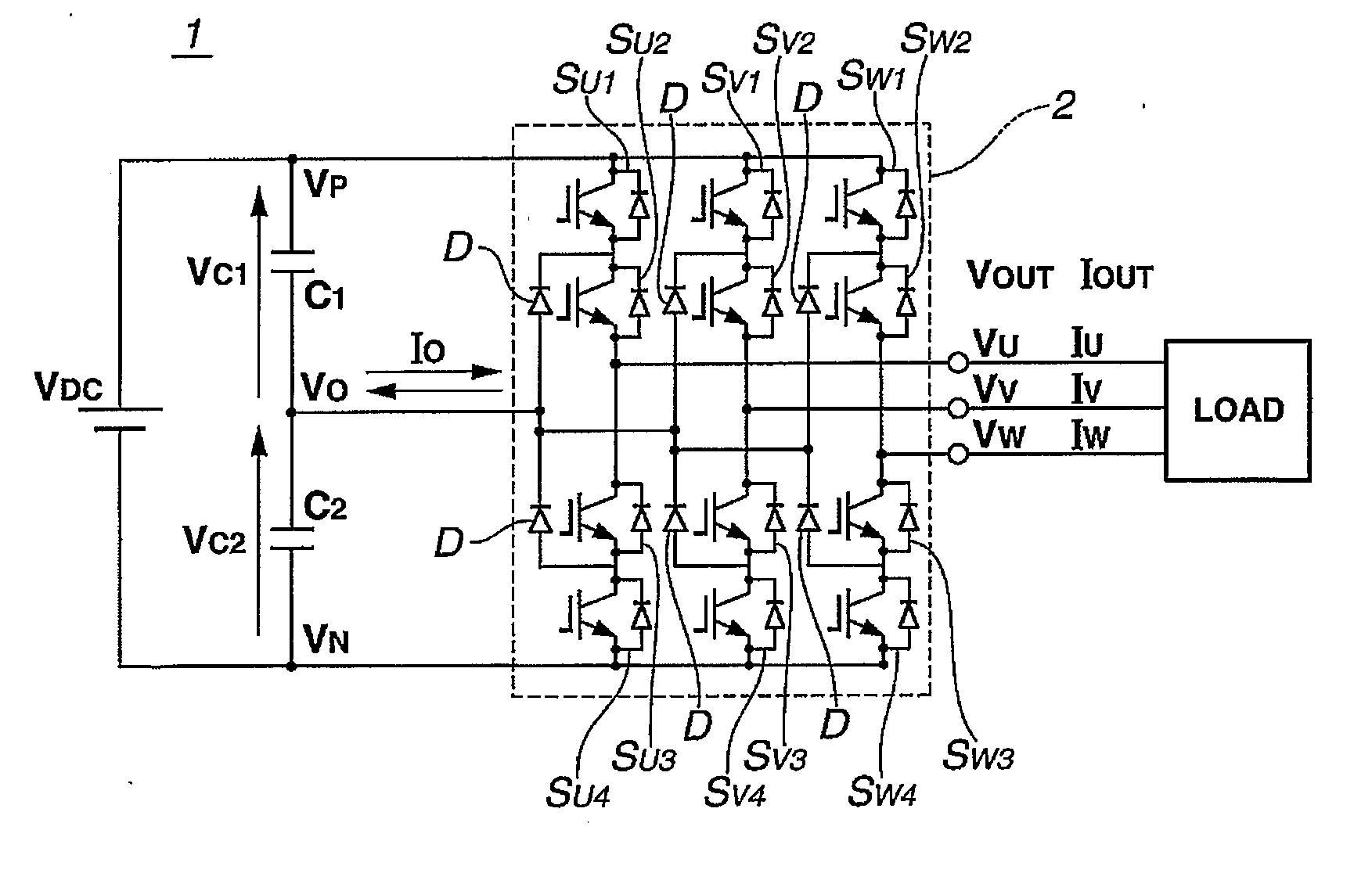 Neutral-point-clamped multilevel power conversion device