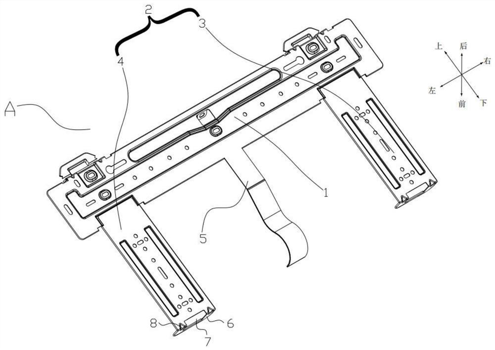 Indoor unit hanging frame device and air conditioner