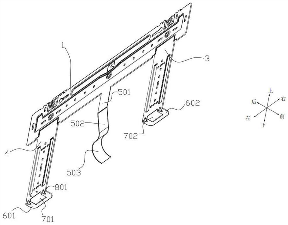 Indoor unit hanging frame device and air conditioner