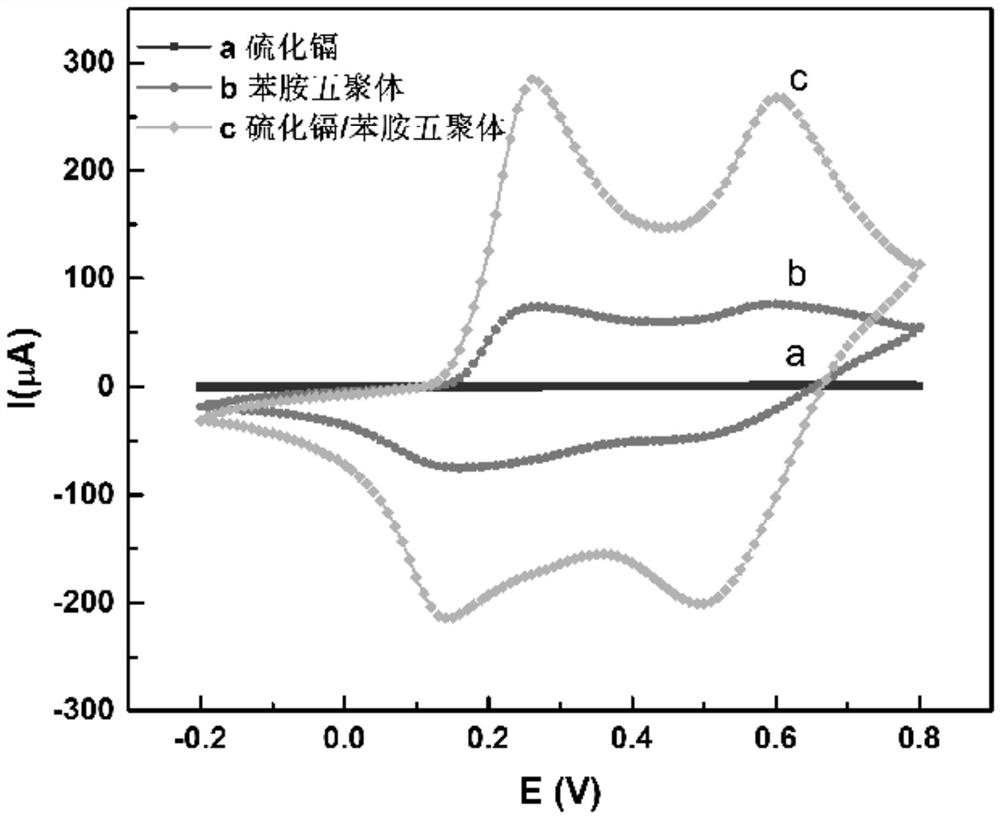 Preparation method of micro/nano structure cadmium sulfide/aniline oligomer composite material