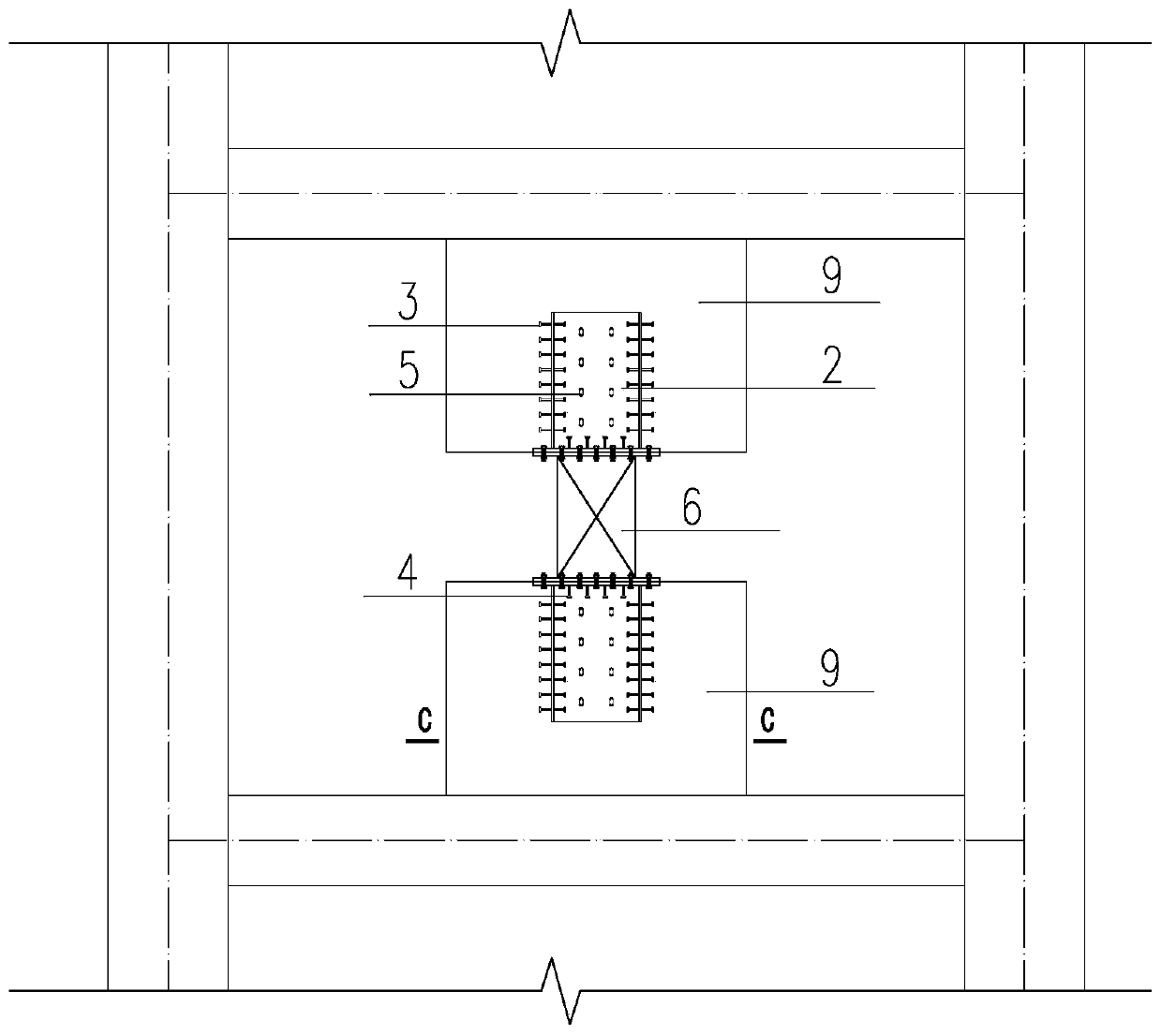 Wall type shear damper embedded part and construction method thereof