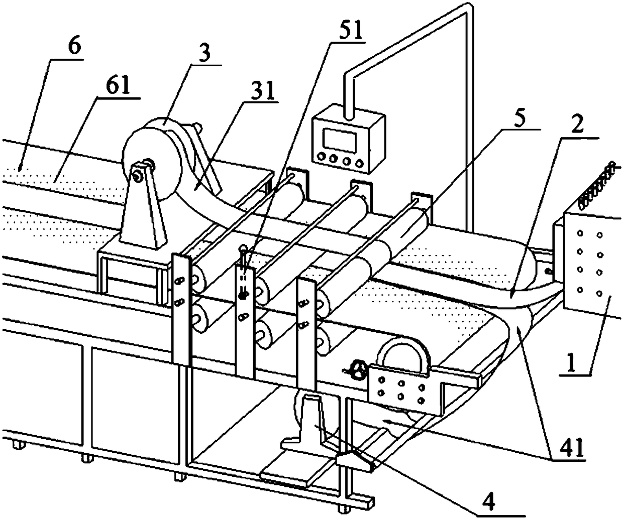 Production process of foamed reinforced rubber piece production device