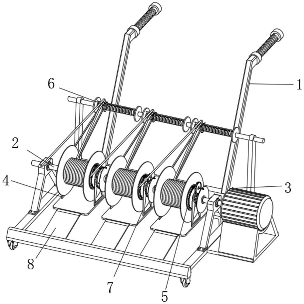 Low-stress optical fiber cable take-up and pay-off device