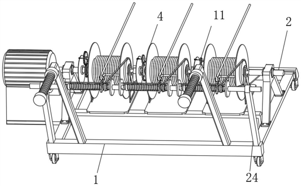 Low-stress optical fiber cable take-up and pay-off device