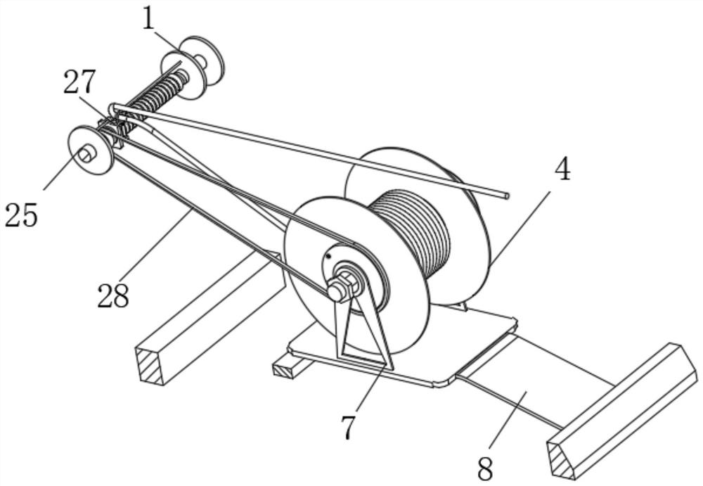 Low-stress optical fiber cable take-up and pay-off device