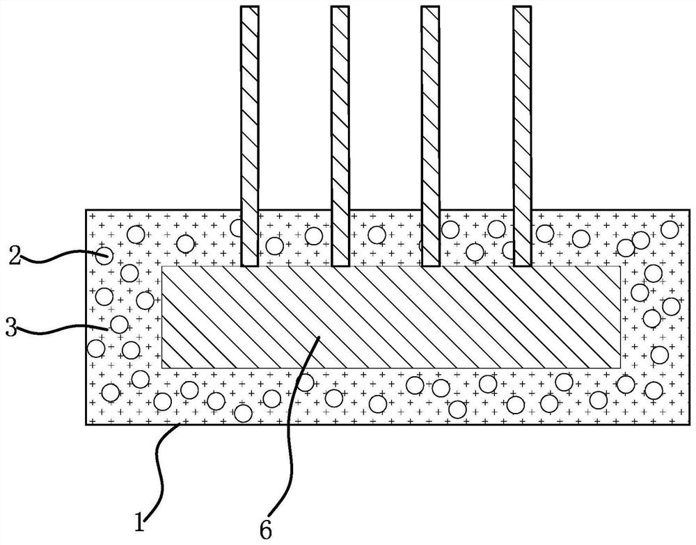 Insulating heat-conducting potting electrical element and potting method thereof