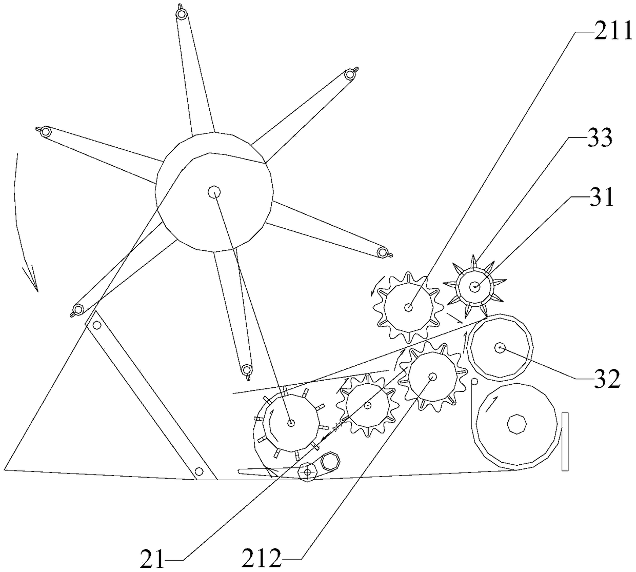 Crop straw roll cutting operation mechanism