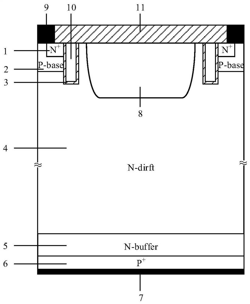 igbt device with pnp feedthrough transistor