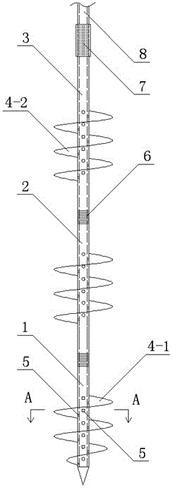 A kind of multilayer helical blade self-drilling soil anchor and its construction method