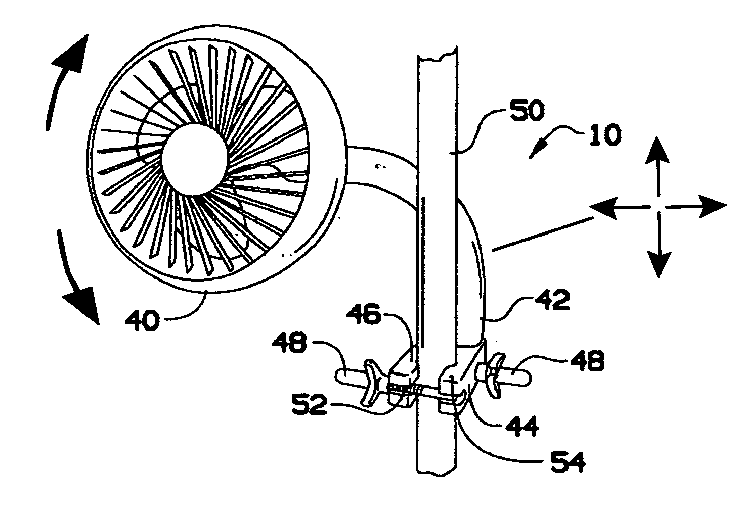 Adjustable fan and post mount
