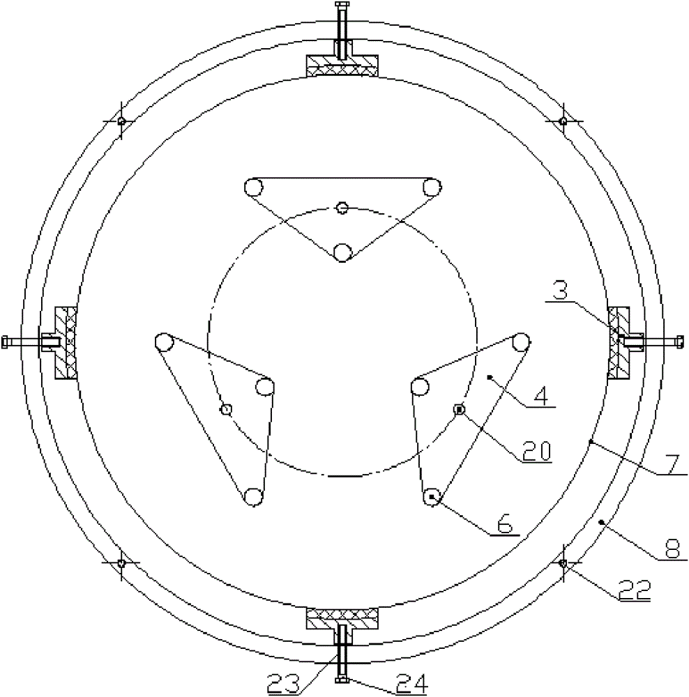 Polishing device for eliminating coining effect of lightweight reflecting mirror