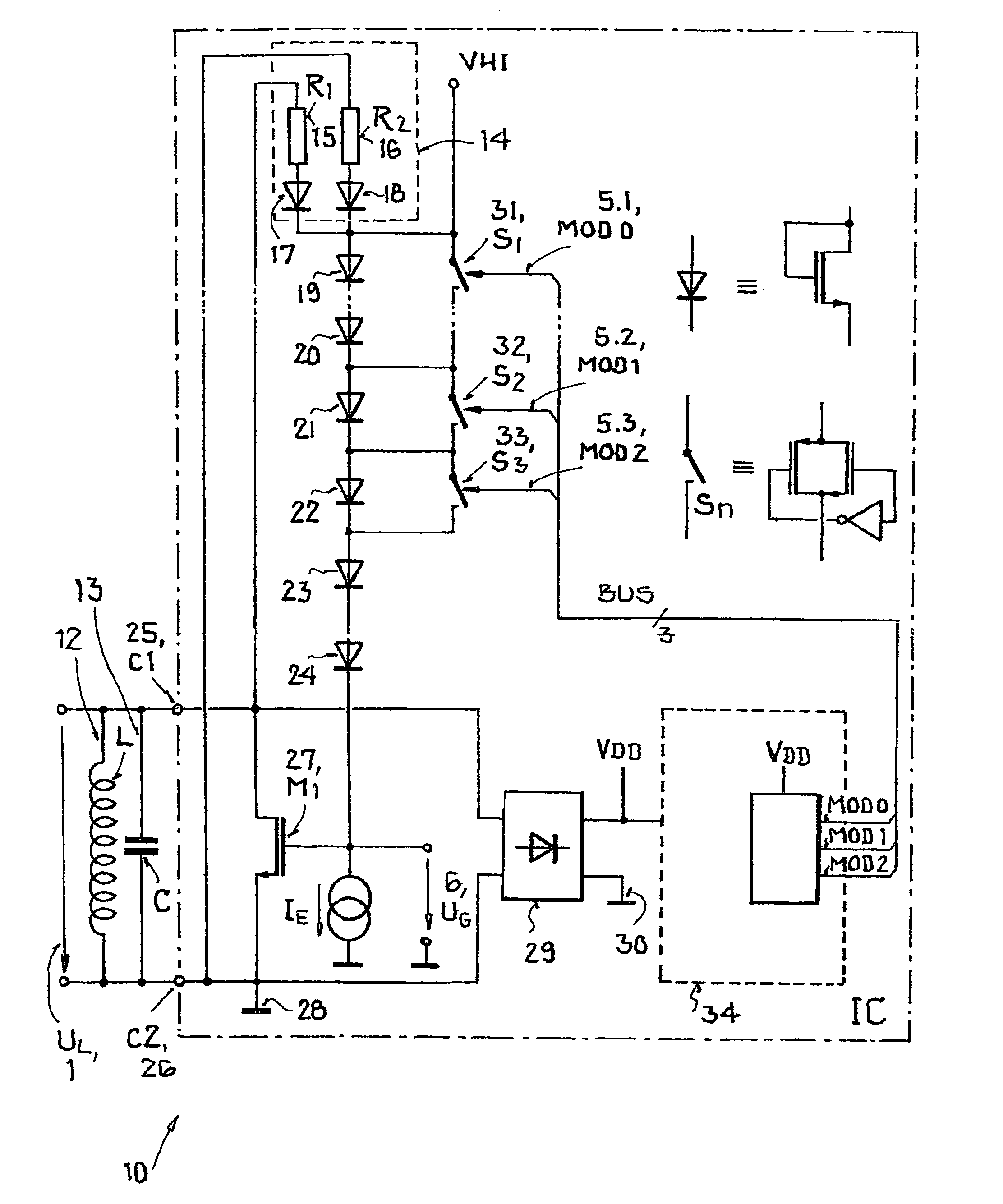 Method for voltage limitation in a transponder