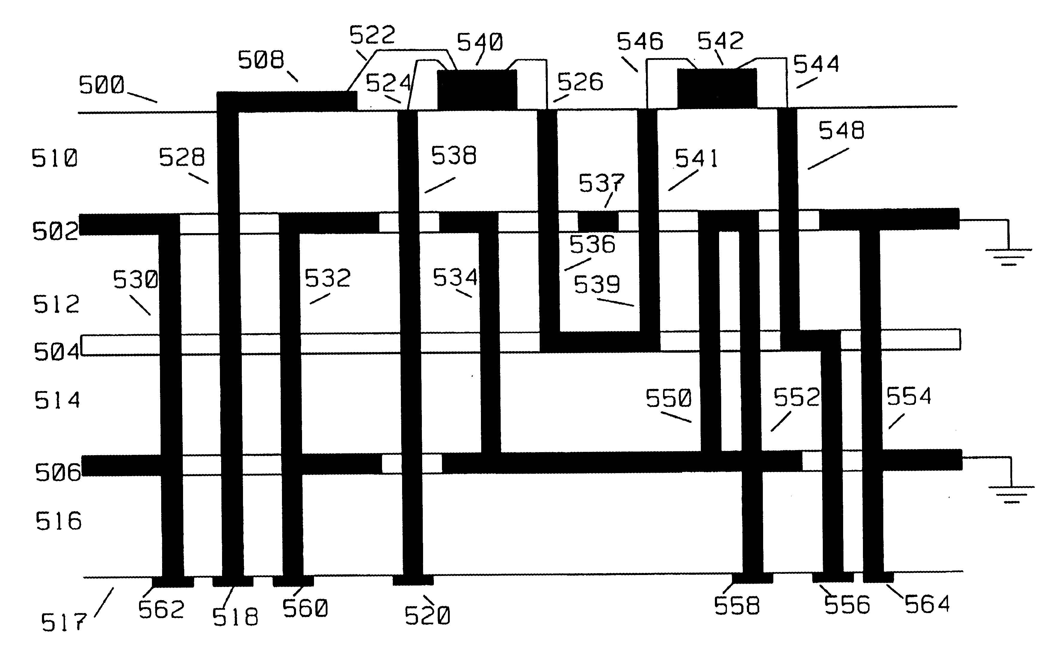 Wide band cross point switch using MEMS technology