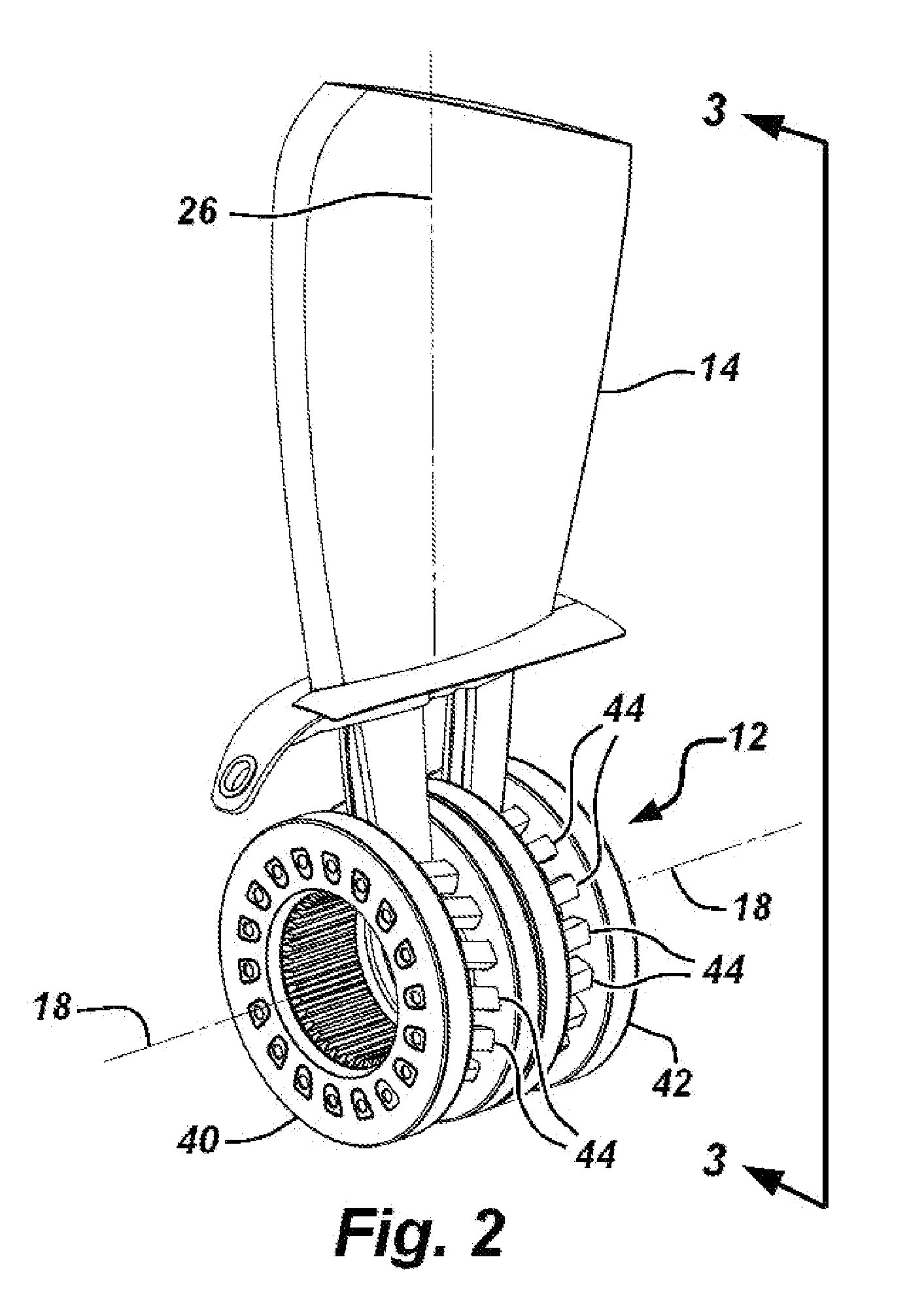 Variable pitch rotor blade with double flexible retention elements
