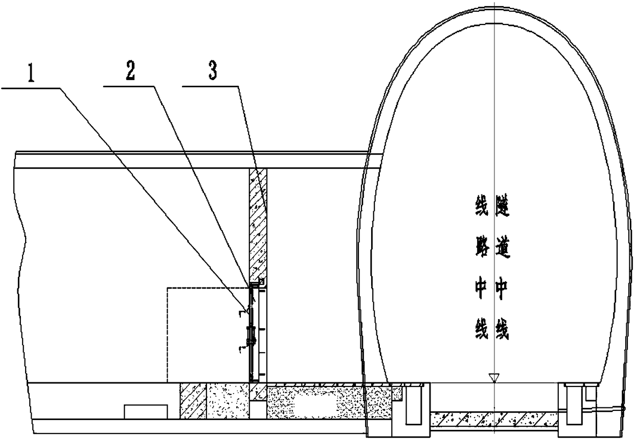 Door-first-and-wall tunnel protection door mounting method and structure