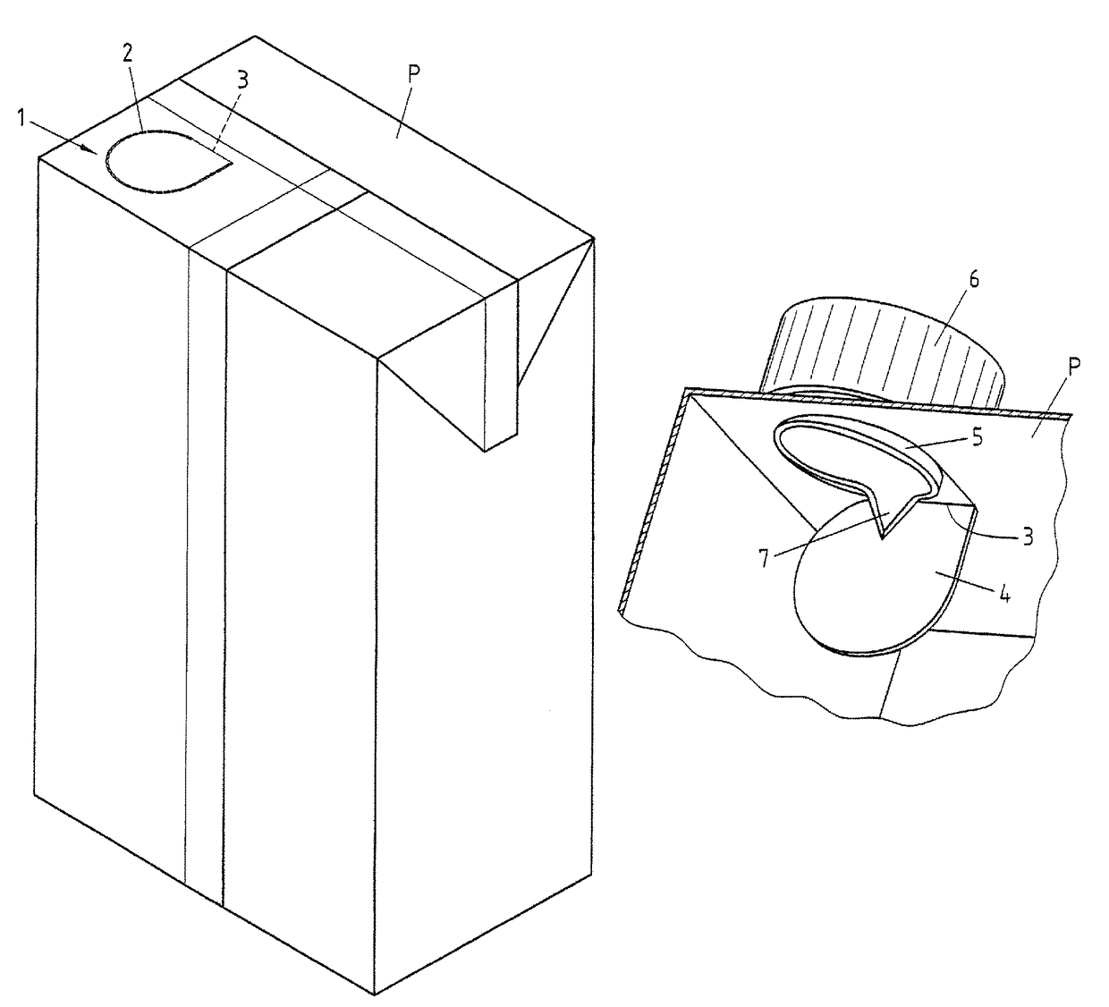 Composite pack having a pouring element, and blank for producing such pack