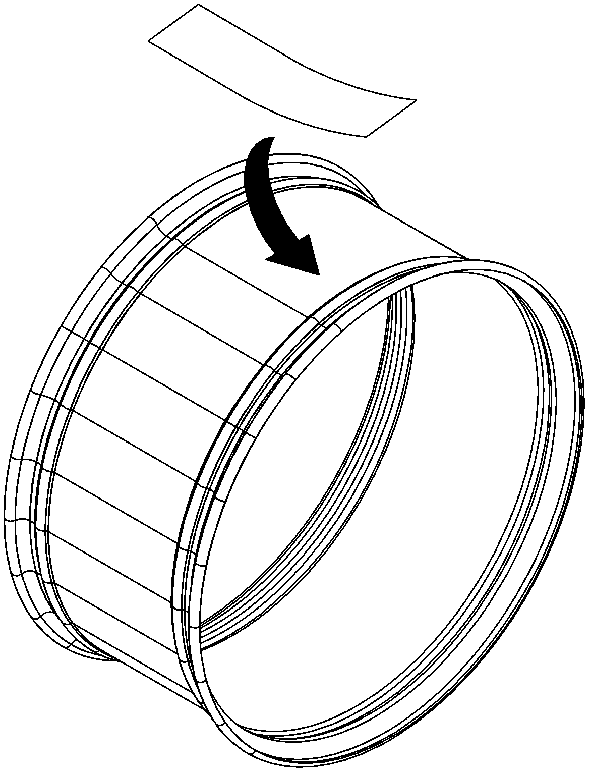 Composite wheel frame manufactured from single-warp weaving carbon fibers and manufacturing method thereof