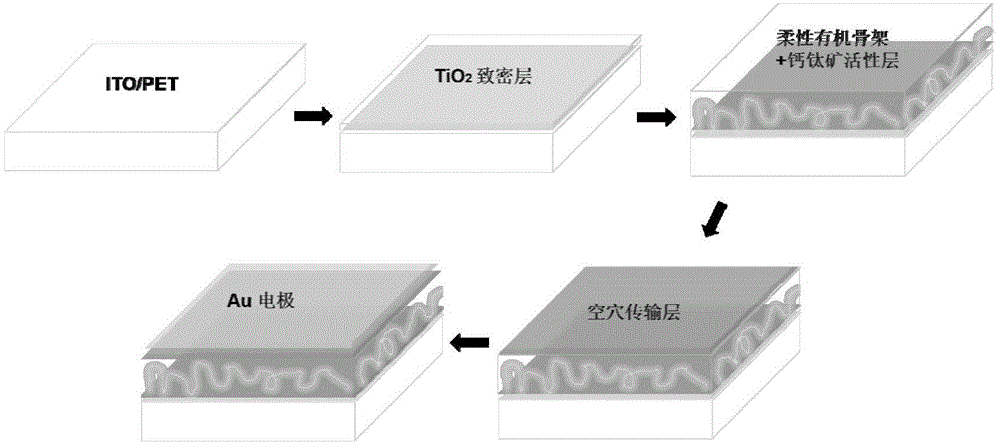 Flexible perovskite solar cell and preparation method thereof