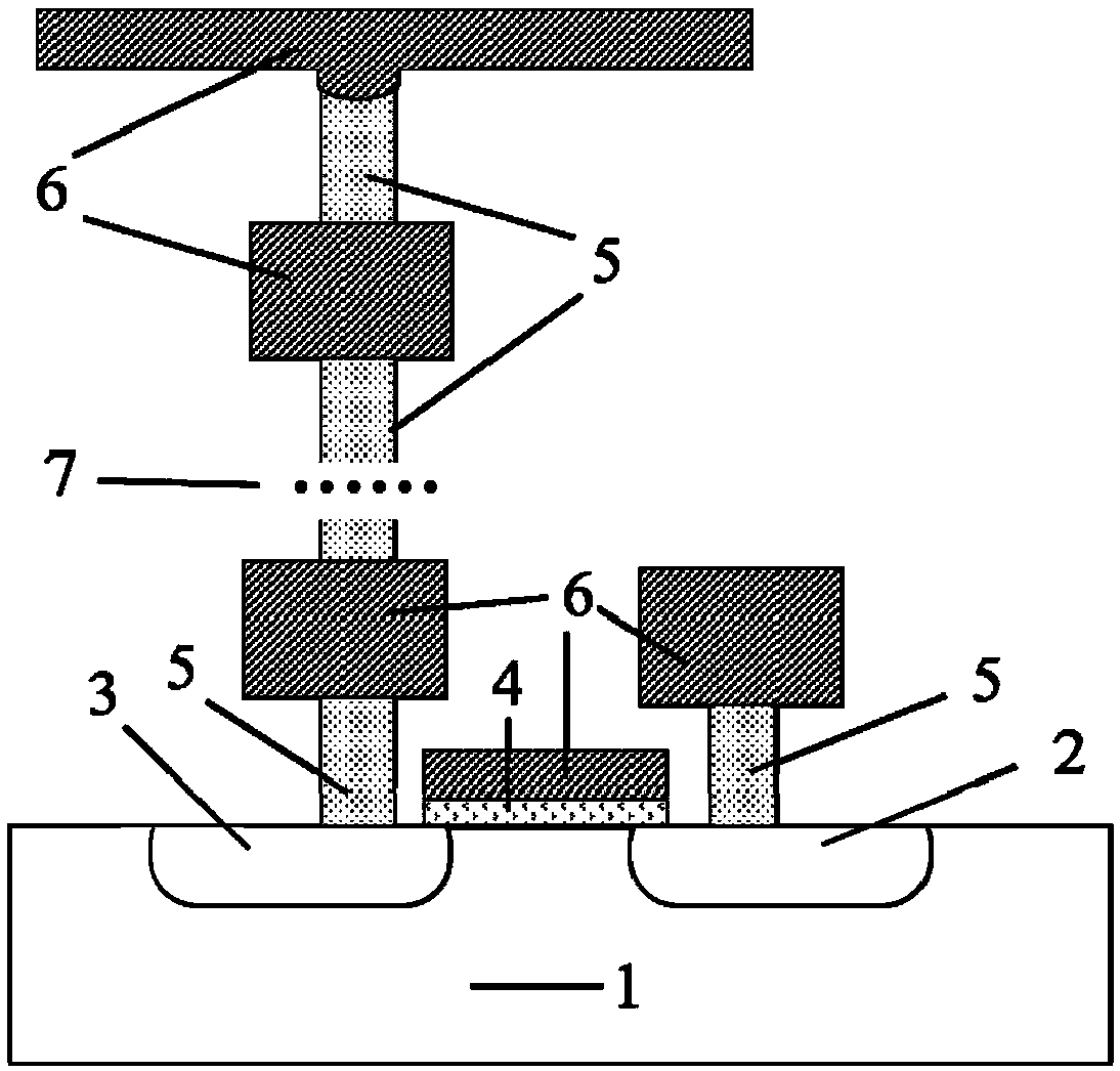 CMOS rear end technology-embedded ferroelectric random memory and preparation method thereof