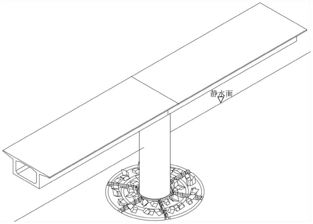 Foldable terrain self-adaptive pier scouring protection device