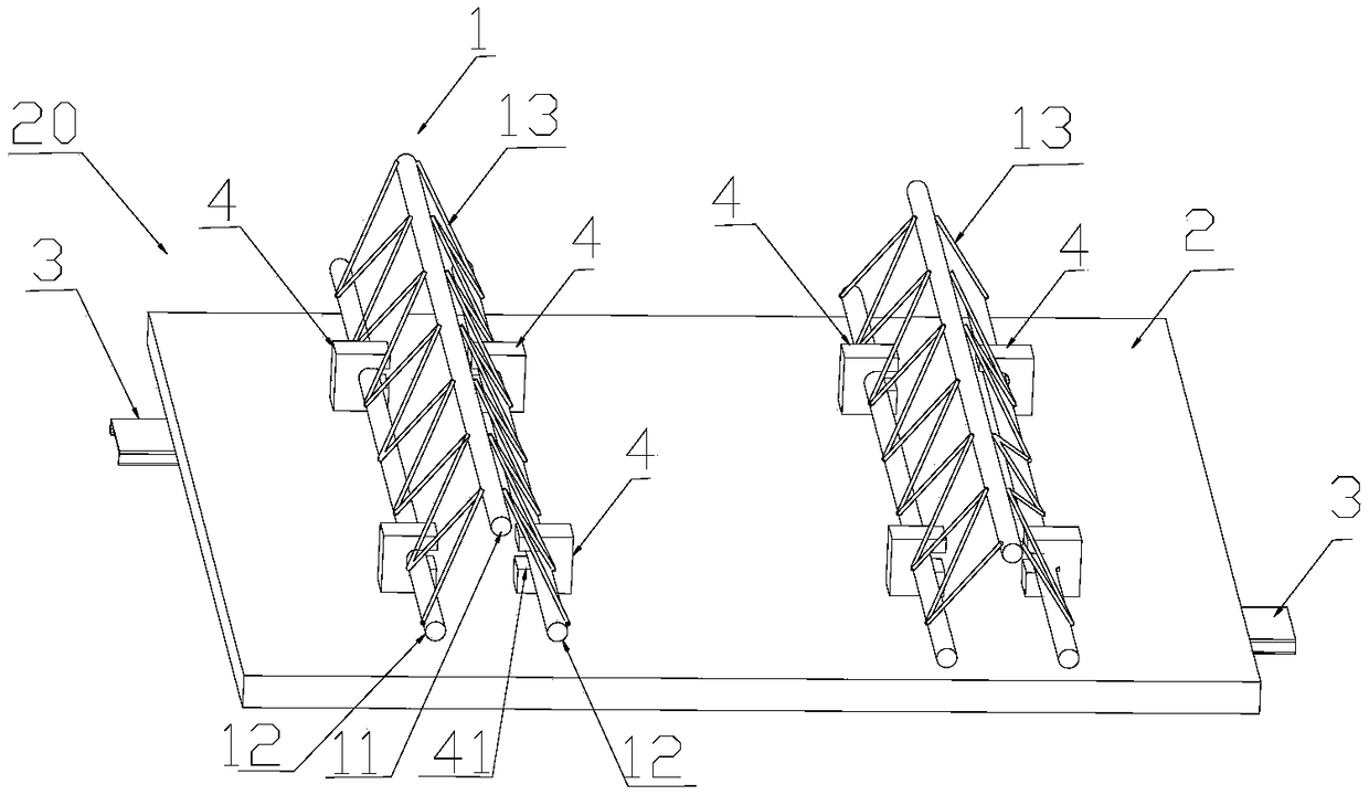 End supporting joint structure for steel bar truss plates crossing frame structure