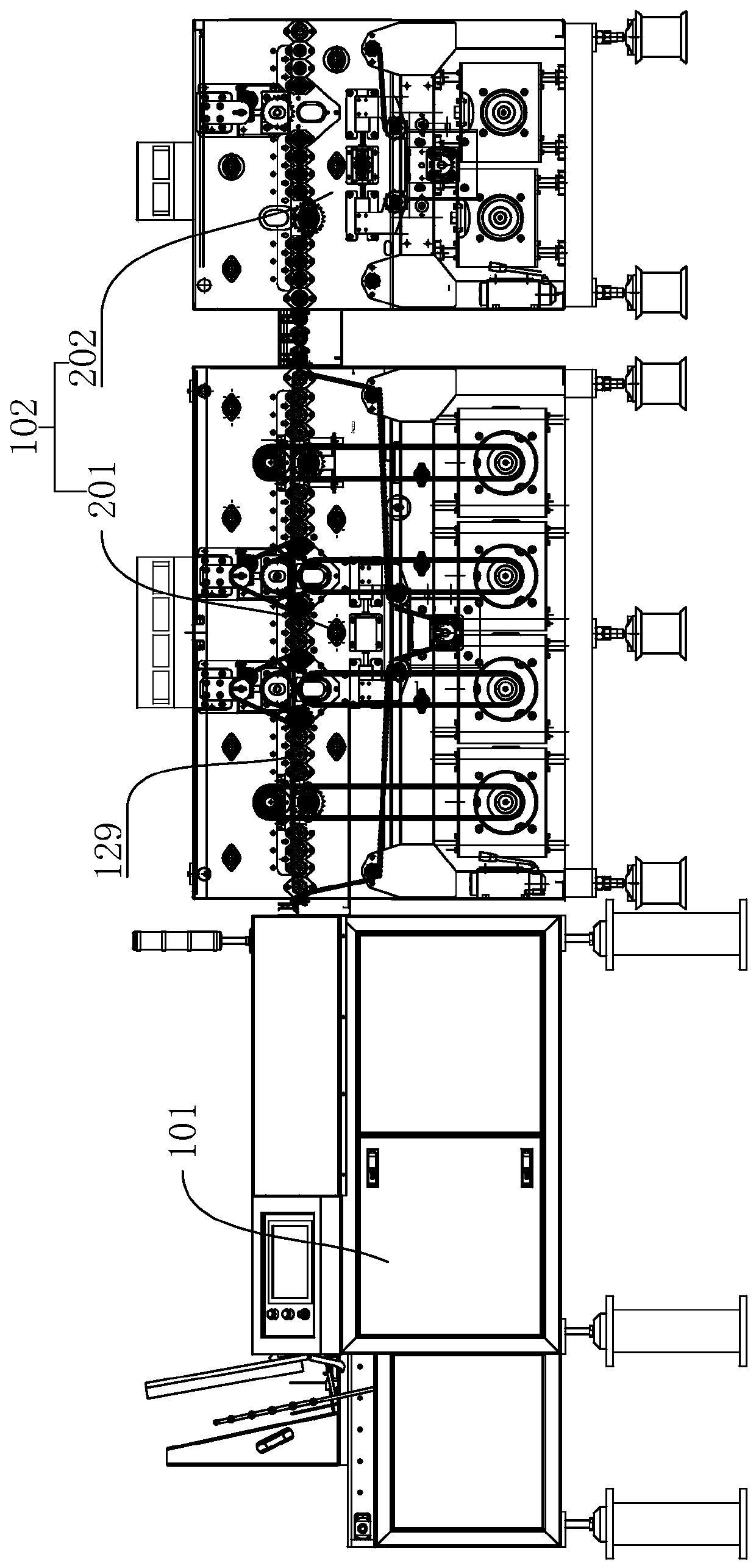 Horizontal glue residue removal and copper assembly line and glue residue removal and copper method