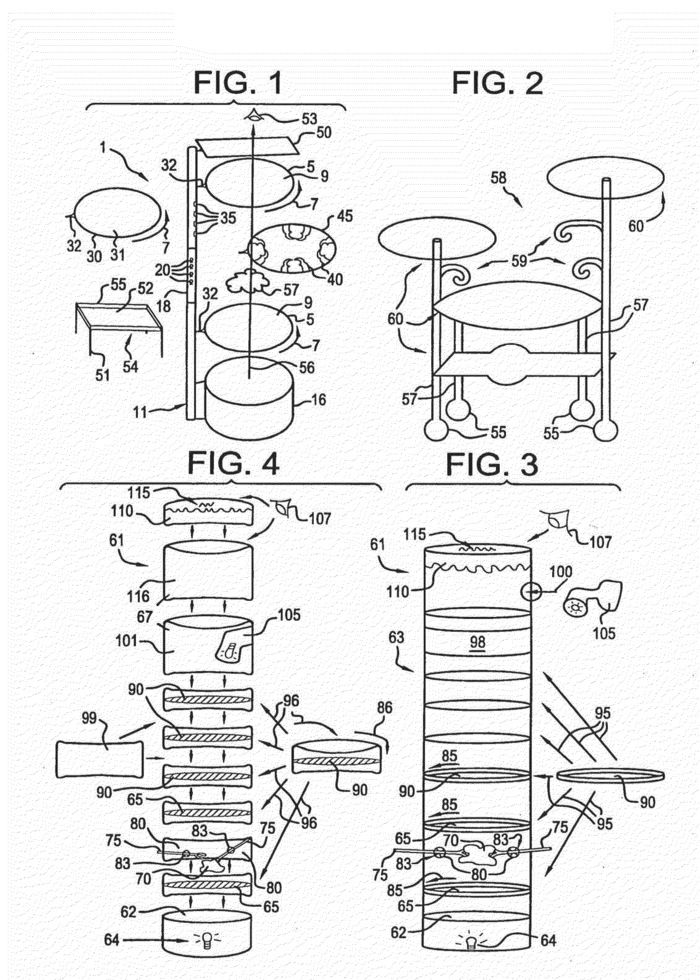 Polariscope toy and ornament with accompanying photoelastic and/or photoplastic devices