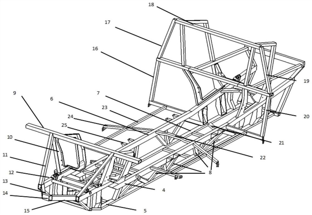 Vehicle body framework structure of van-type amphibious vehicle