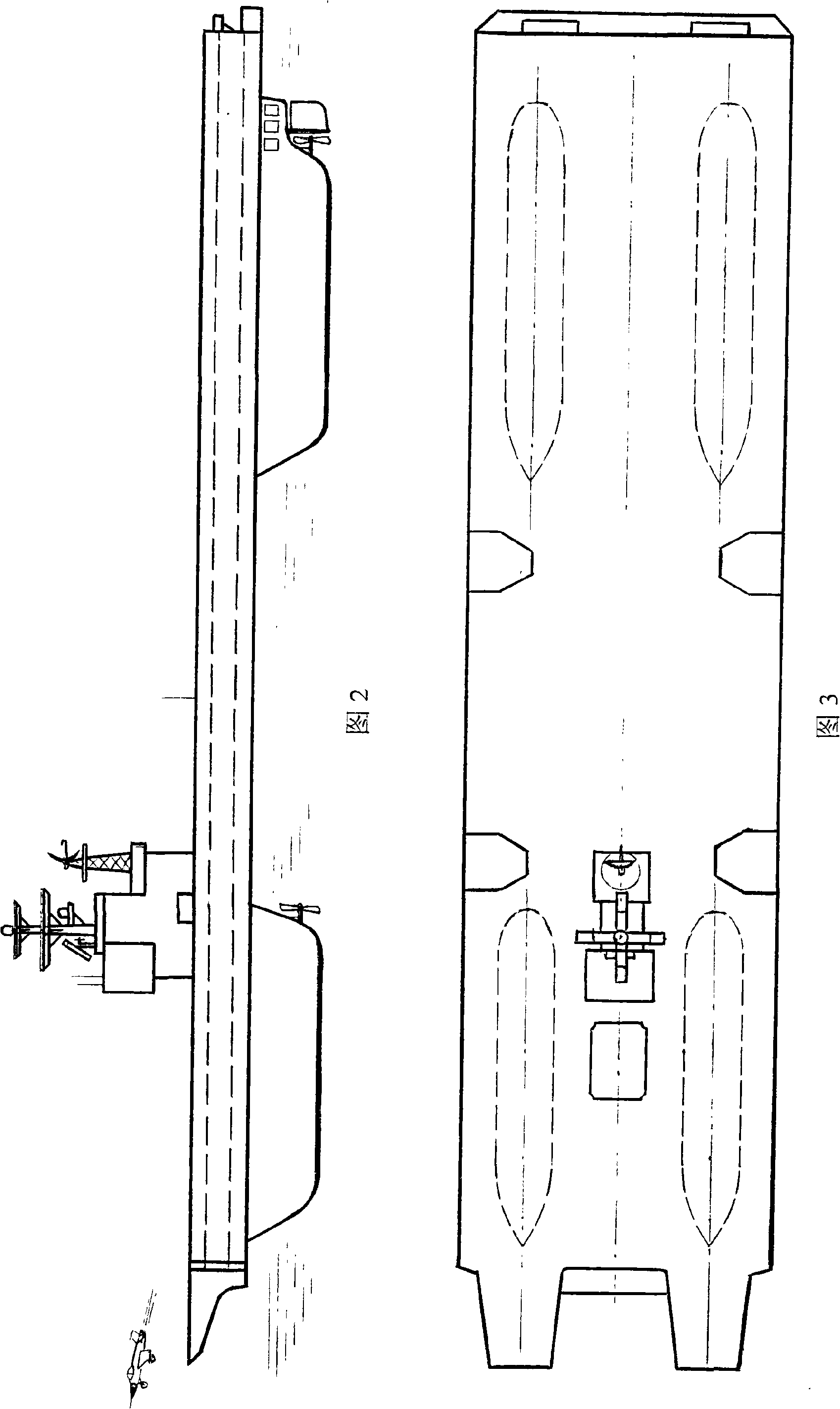 Tetrad aeroplane carrier and tetrad ship form