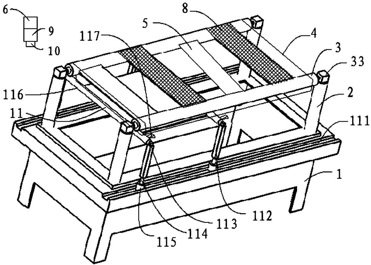 An automatic lifting bed sheet changing device