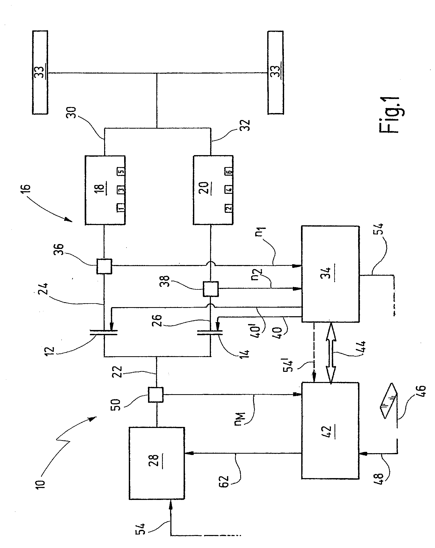System and method for operating a dual clutch transmission during failure of an engine speed sensor or a bus connection between control modules
