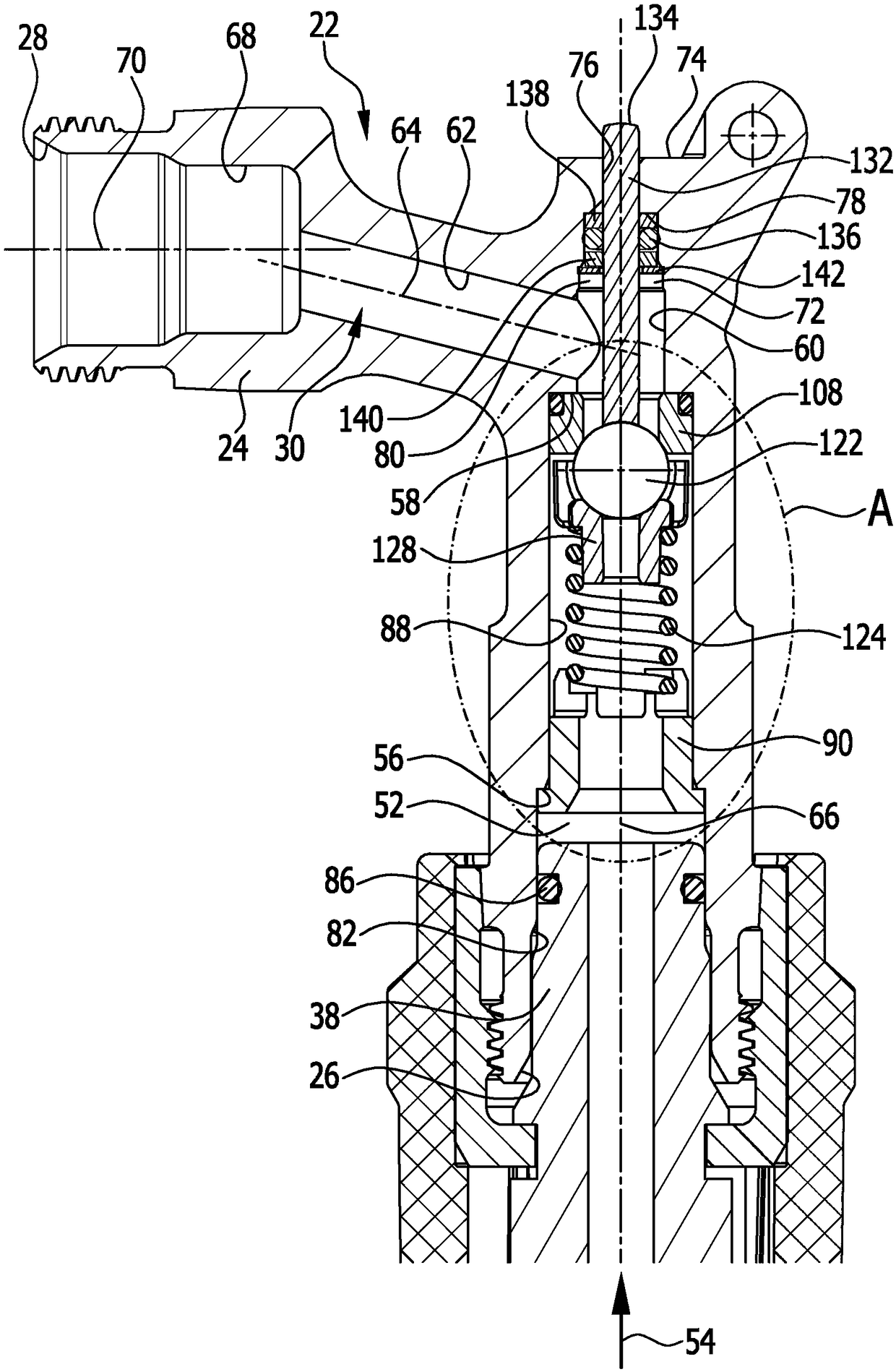 Valve gun for a high-pressure cleaning device