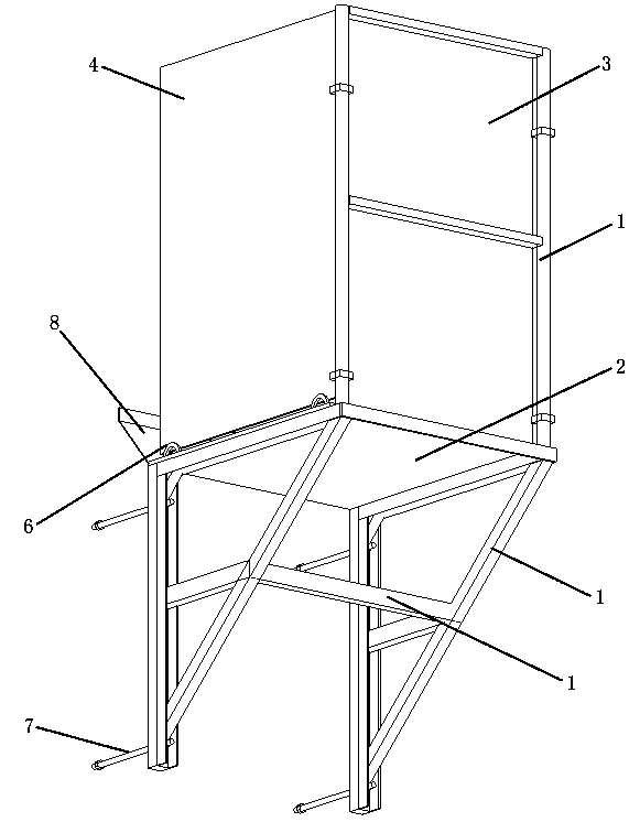 Industrialized prefabricated engineering anti-object strike construction work platform outside the building