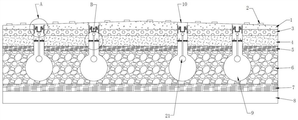 A road surface structure near water and its construction method