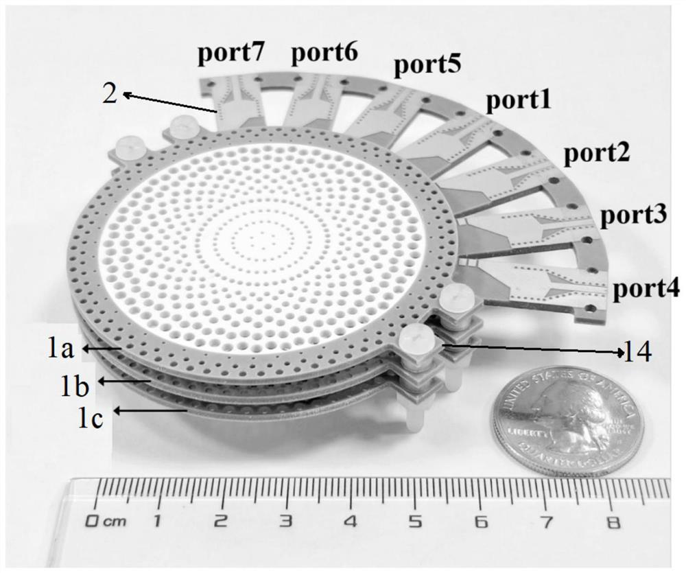 Three-layer multi-beam luneberg lens antenna