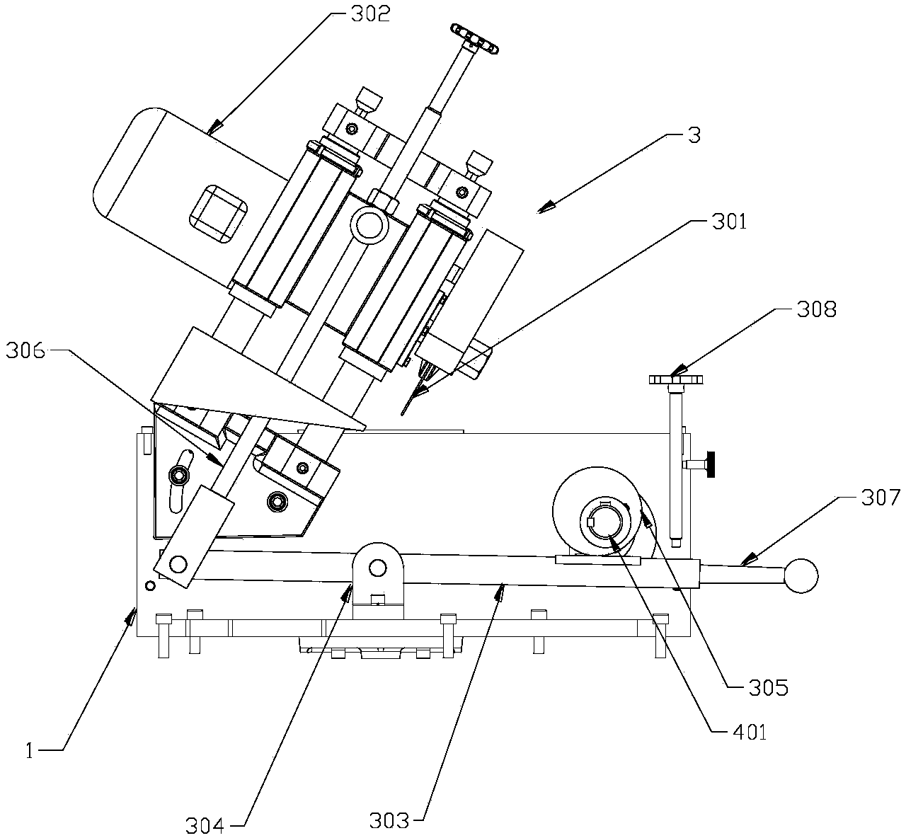 Grinding wheel position adjusting device of automatic band saw sawtooth processing device