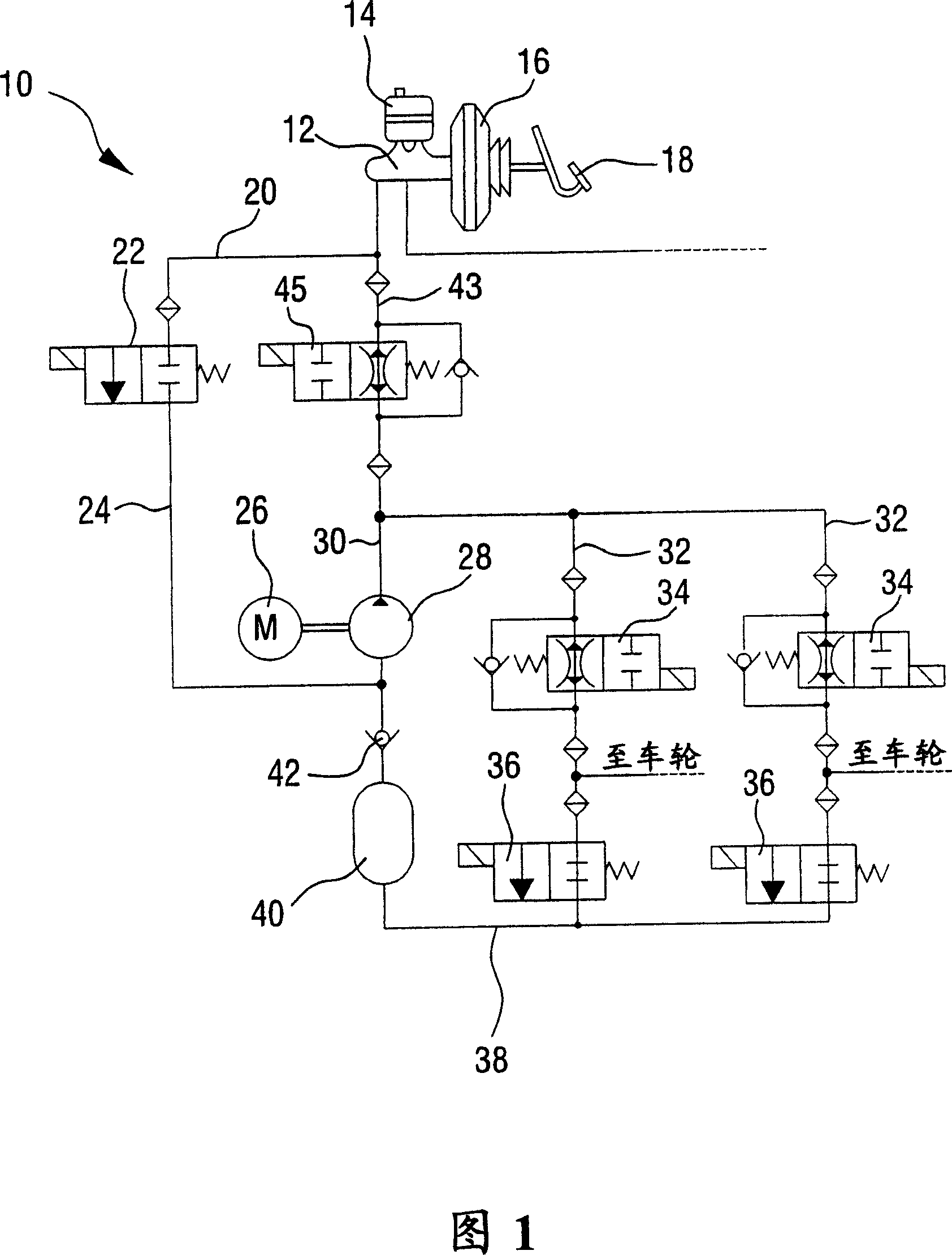 Automobile braking device with valve