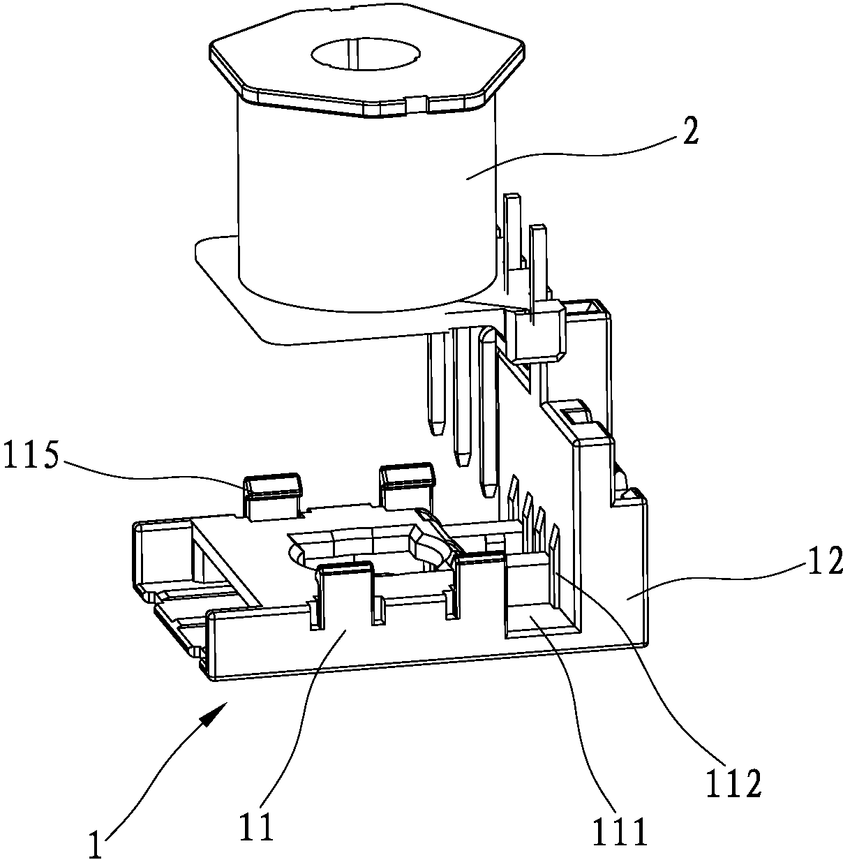 Printed board type electromagnetic relay with L-shaped base