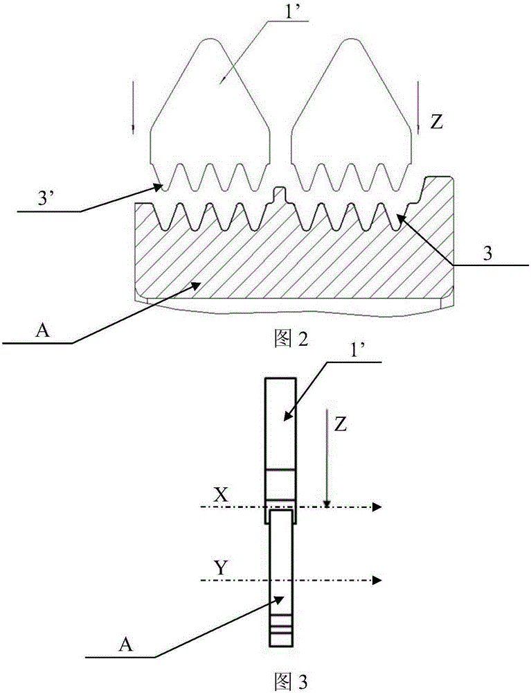 Milling tool and method for machining tooth sockets through tool