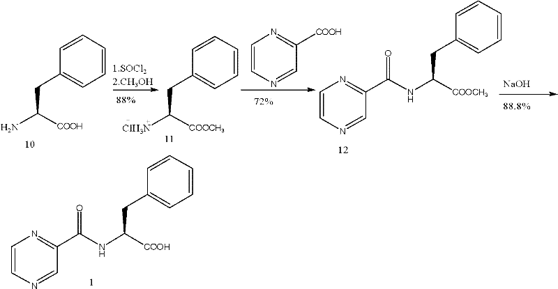 Preparation method of N-(pyrazine-2-radical carbonyl)-L-phenyl alanine