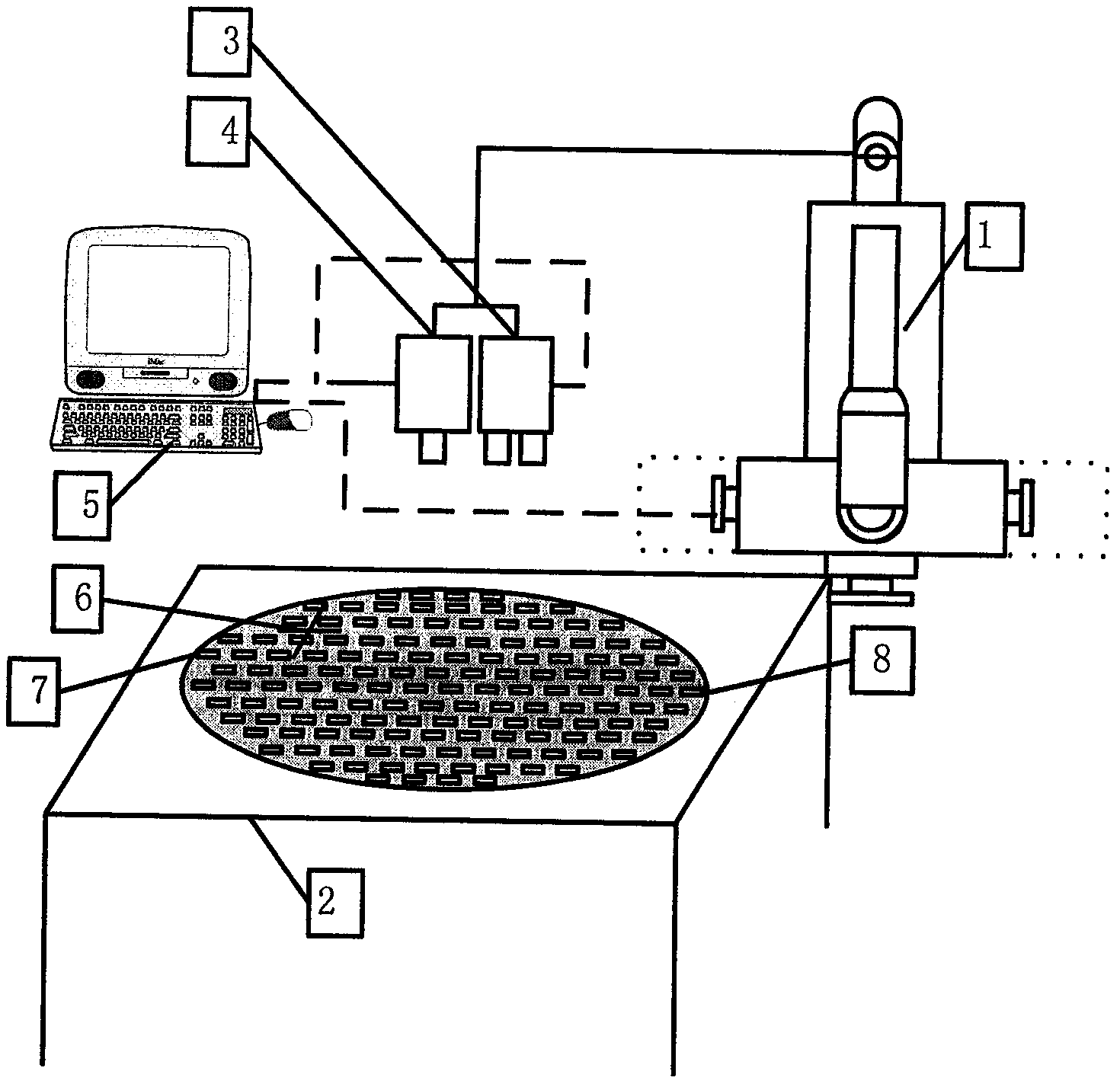 Method and system for non-contact comprehensive measurement of three-dimensional topography and slit size of large flat plate slit antenna