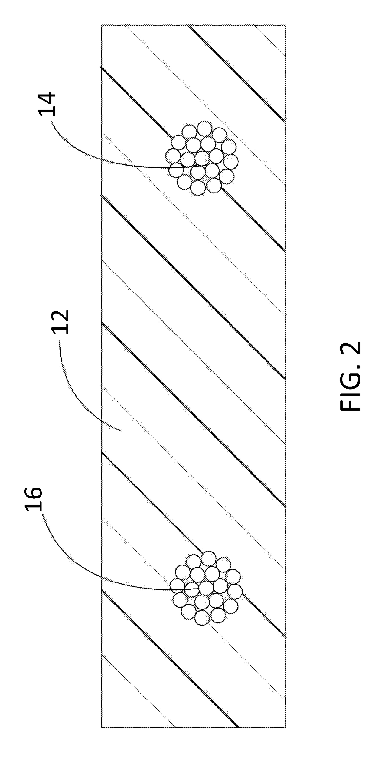 Composite materials having embedded  metal ropes for increased damping capacity and methods of manufacturing same