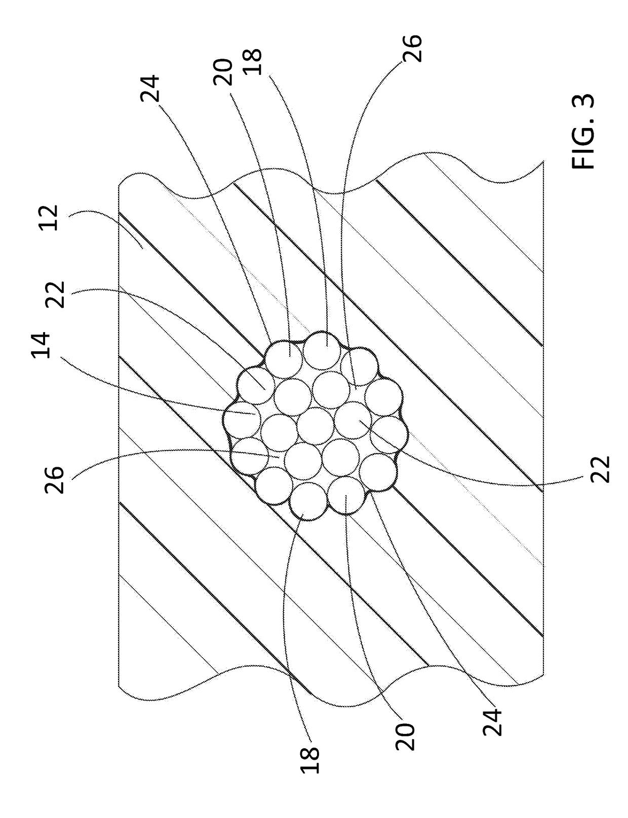 Composite materials having embedded  metal ropes for increased damping capacity and methods of manufacturing same