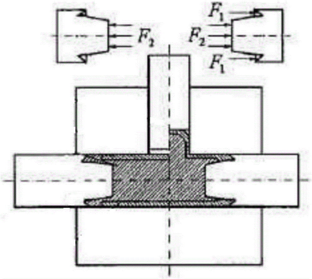 Lock catch type rigid and plastic compound bulging forming device for large-caliber T-branch pipe